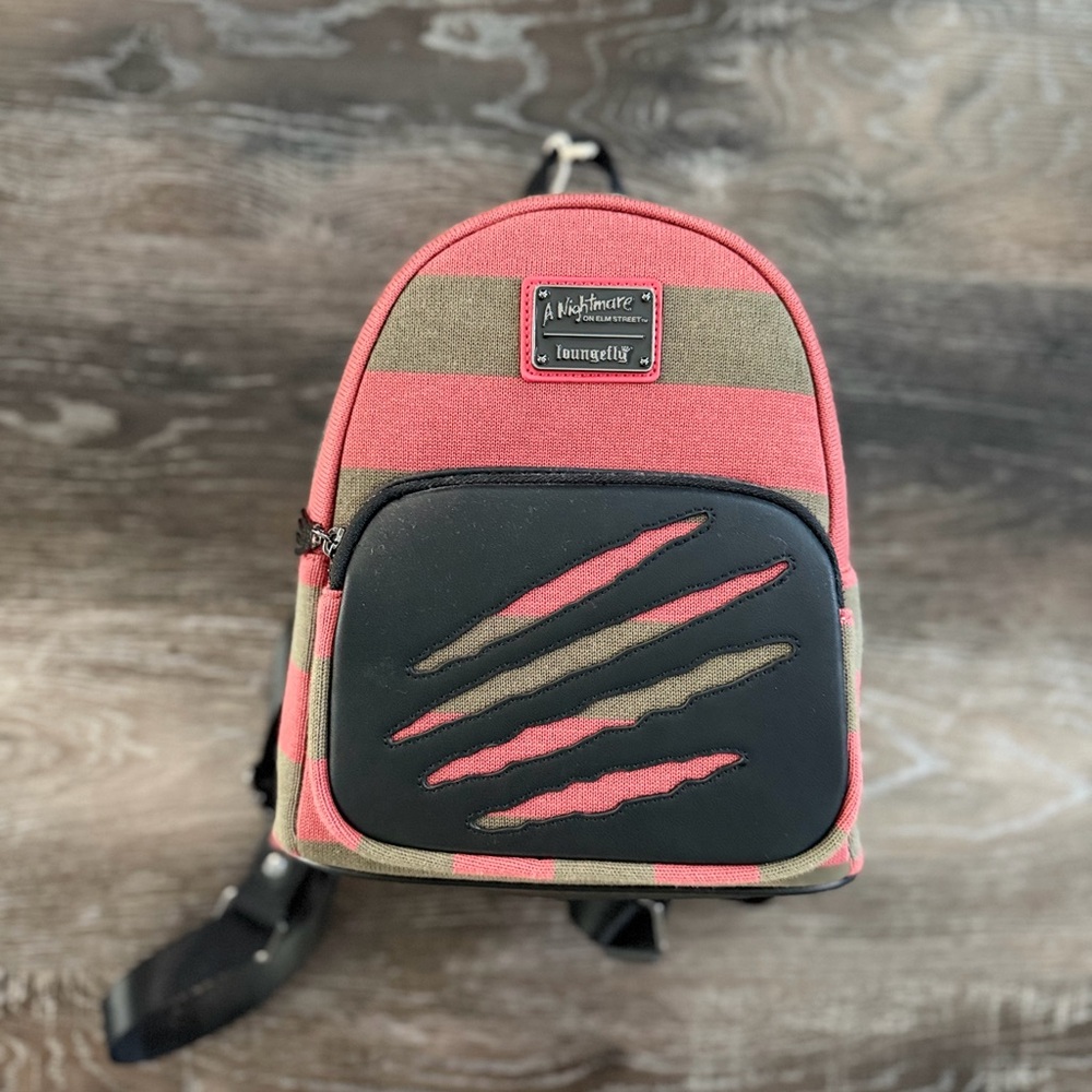 Loungefly Red and Green Striped Backpack